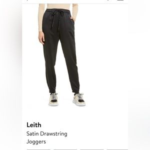Leith Satin Drawstring Joggers with Pockets! Black, size medium.  EUC.
